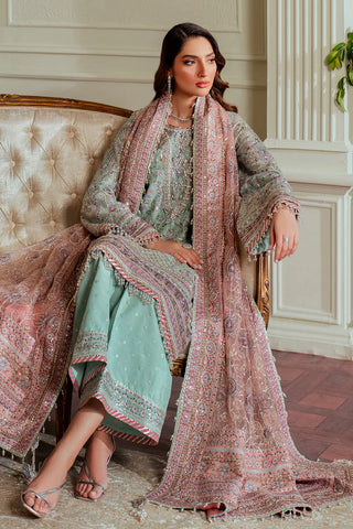 EMBROIDERED NET CH13-08 UNSTITCHED