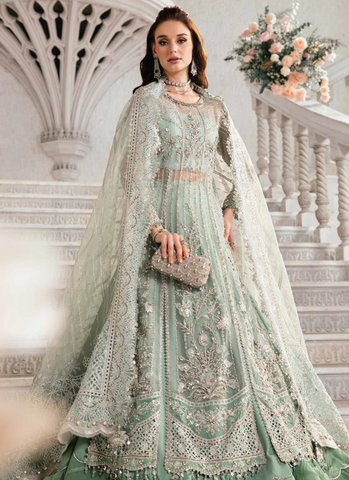 Exquisite Embroidered Organza Ensemble with Digital Printed Skirt and Luxurious Dupatta