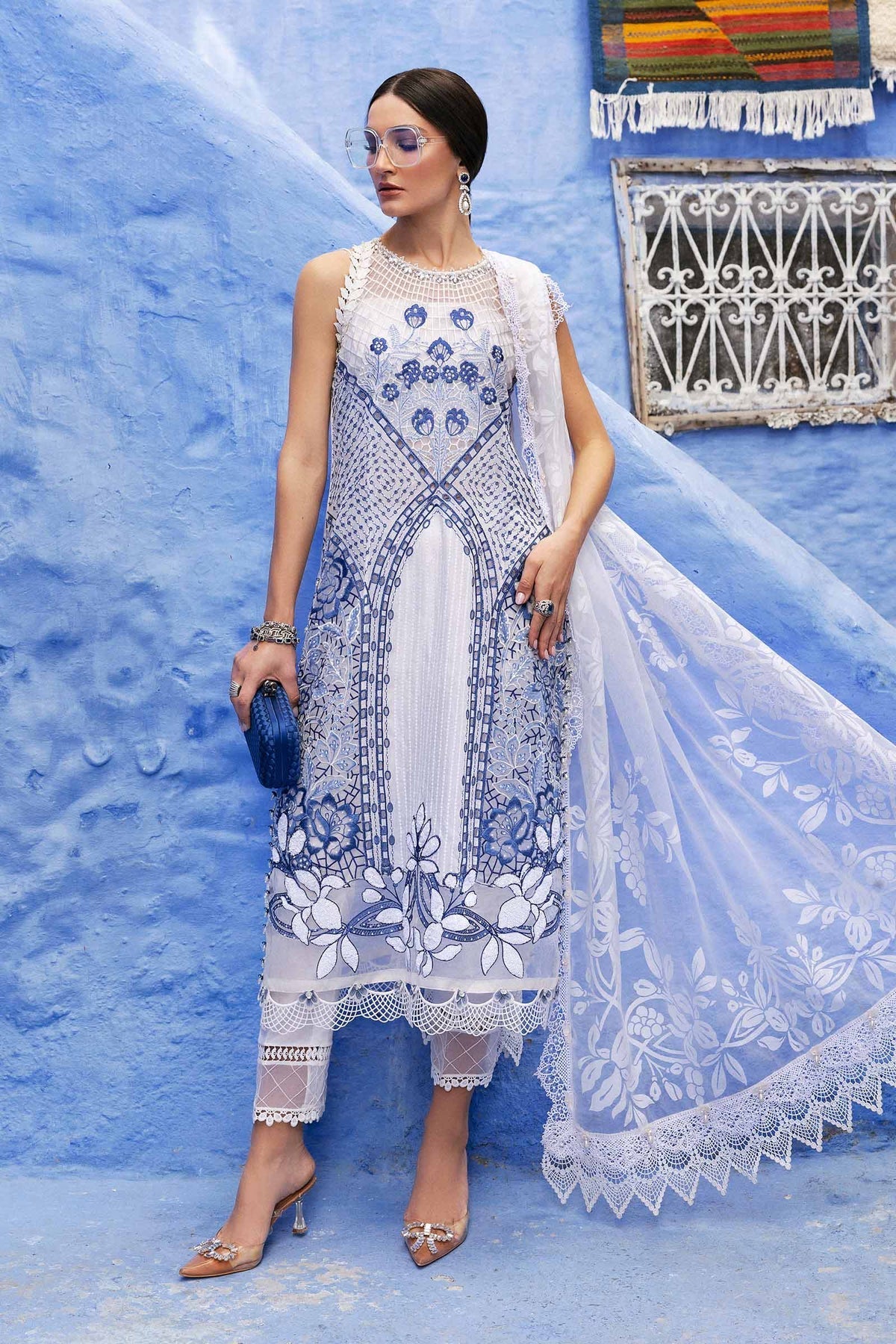 3 Piece Unstitched Embroidered Lawn Suit - D-2510-A