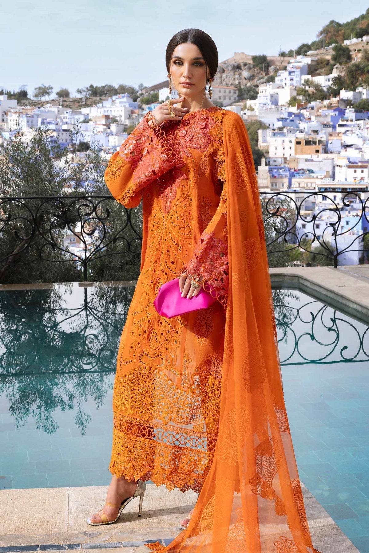 3 Piece Unstitched Embroidered Lawn Suit - D-2505-B