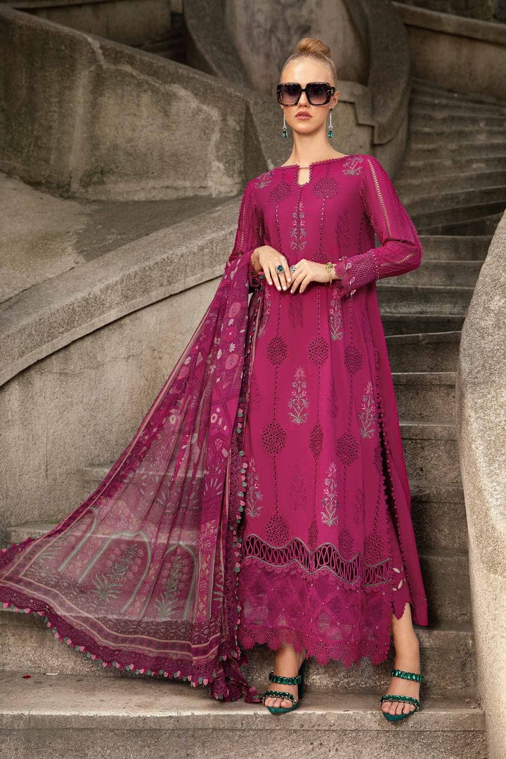 3 Piece Unstitched Embroidered Cambric Suit | MPT-2303-B