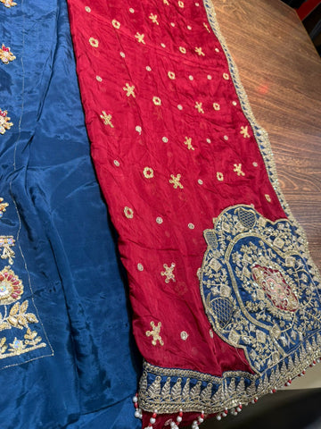 Rangrasya Mahnaz | Swarovski Embellished Korean Raw Silk & Organza Dupatta