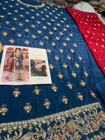Rangrasya Mahnaz | Swarovski Embellished Korean Raw Silk & Organza Dupatta