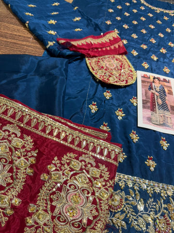 Rangrasya Mahnaz | Swarovski Embellished Korean Raw Silk & Organza Dupatta
